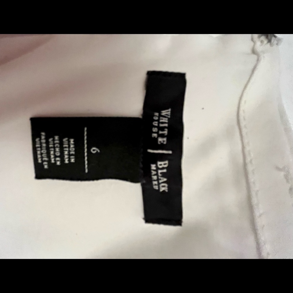 White House/ Black Market - White skirt medium length, polyester blend